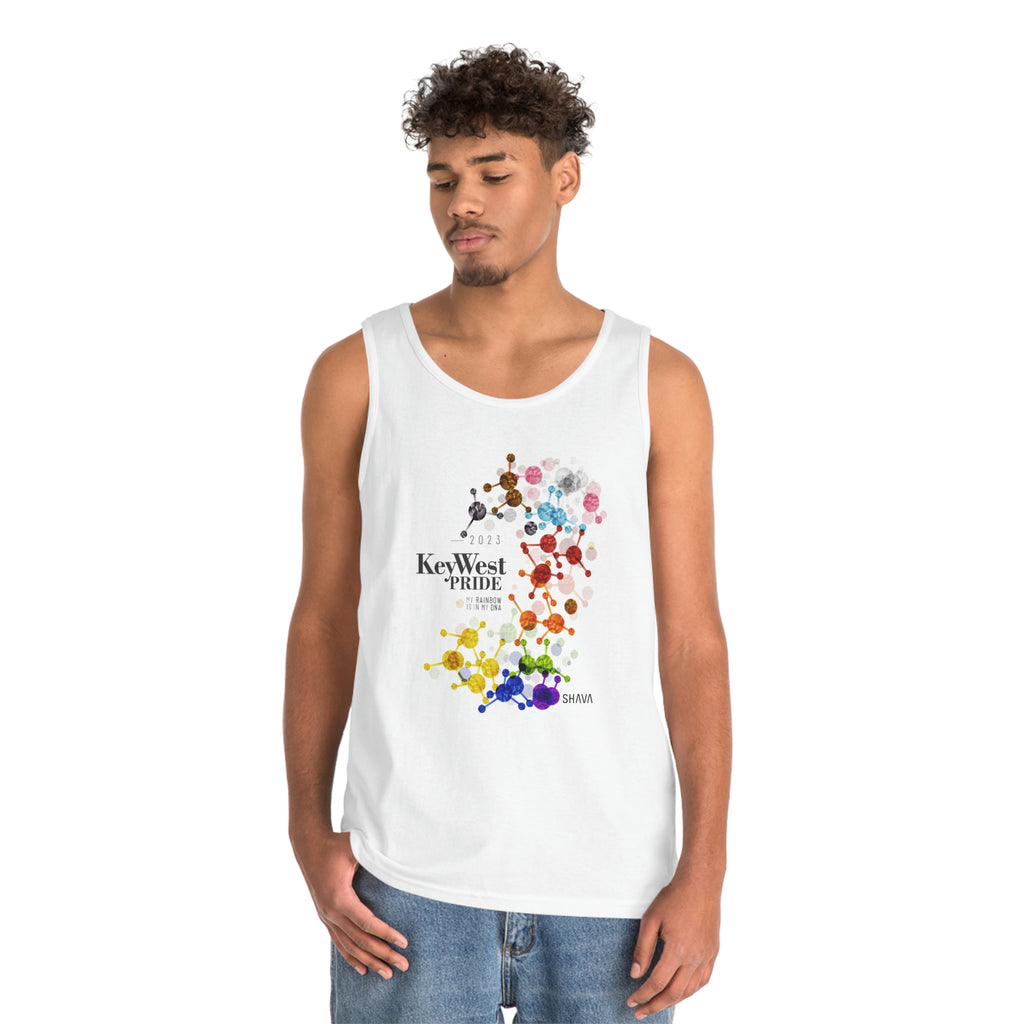 Progress Flag Key West Pride Heavy Cotton Tank Top Unisex Size - My Rainbow Is In My DNA SHAVA