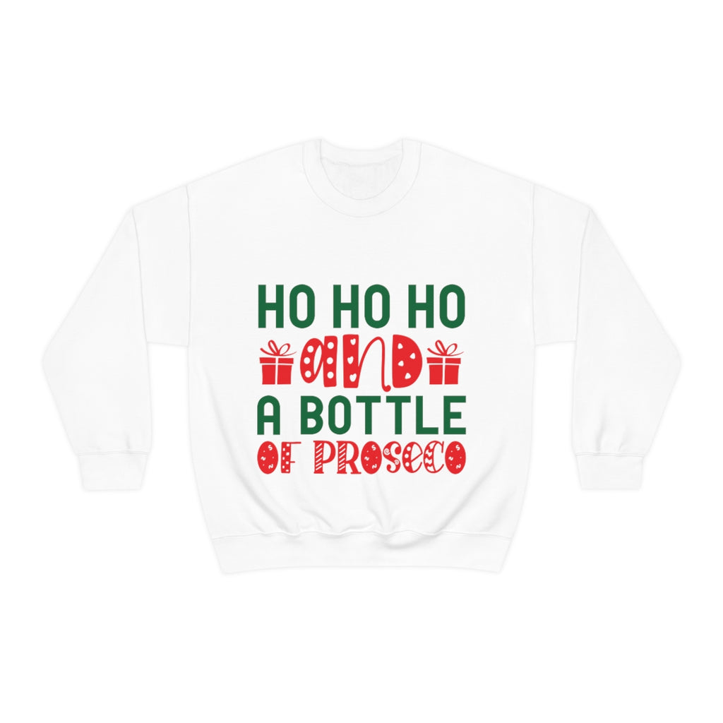 Merry Christmas Unisex Sweatshirts , Sweatshirt , Women Sweatshirt , Men Sweatshirt ,Crewneck Sweatshirt, Ho Ho Ho and a Bottle of Proseco Printify