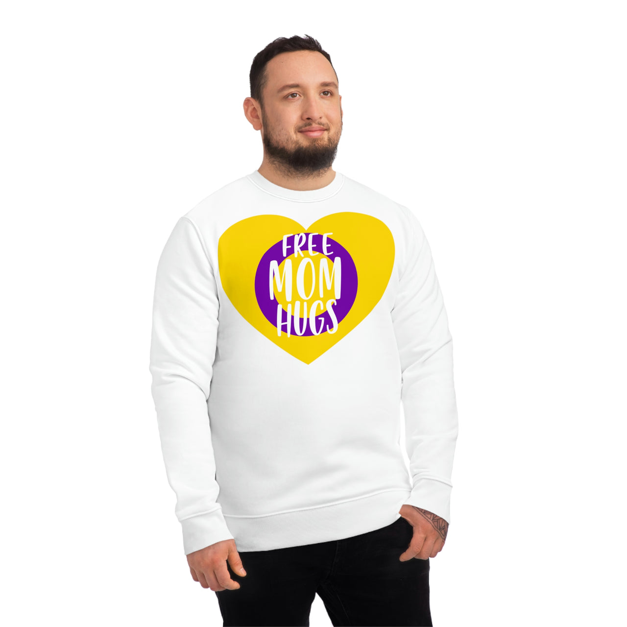 Intersexual Pride Flag Sweatshirt Unisex Size - Free Mom Hugs Printify