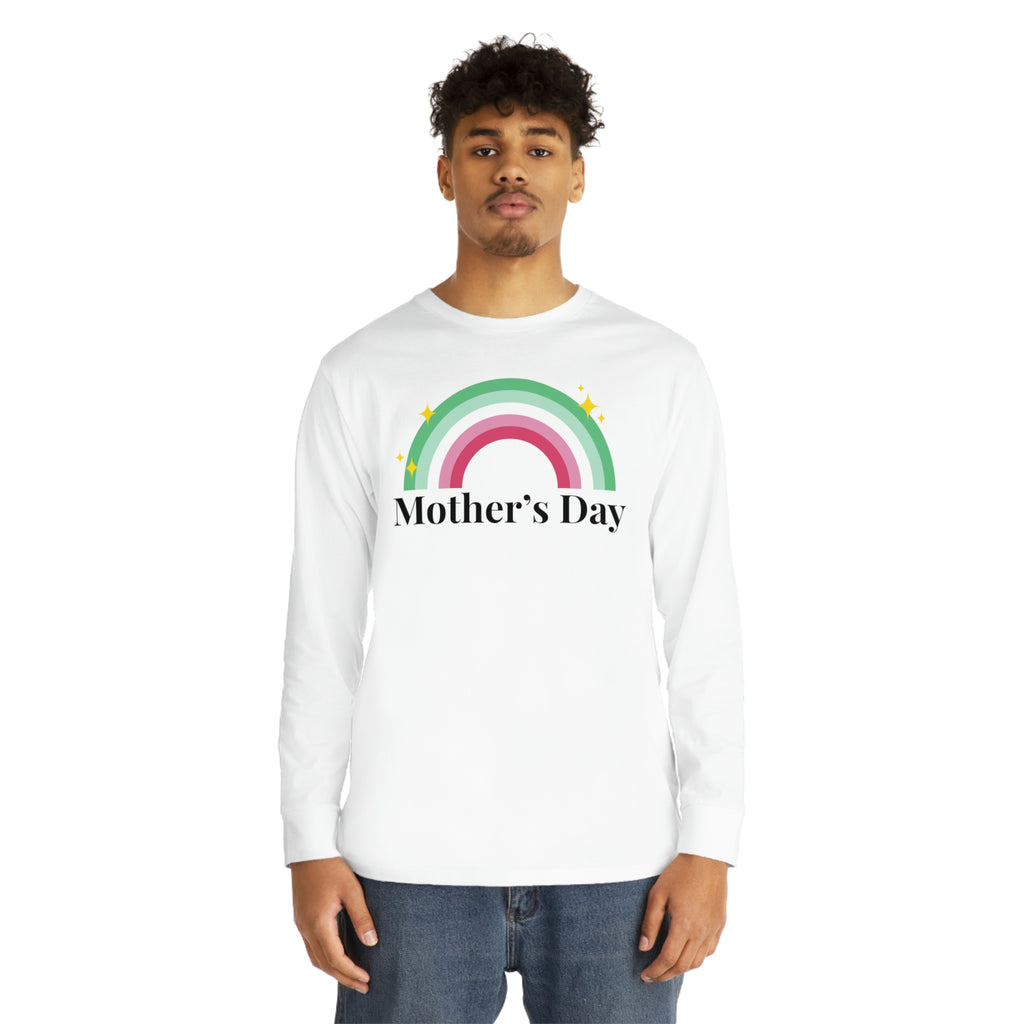 Abrosexual Flag Long Sleeve Crewneck Tee - Mothers Day Printify