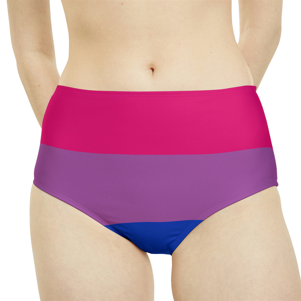 Bisexual Pride Flag High-Waist Hipster Bikini Bottom Printify