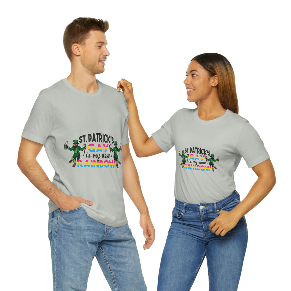 Pansexual Flag T-shirt Patrick's Day Unisex Size - St. Patrick's Gay Is My New Rainbow SHAVA