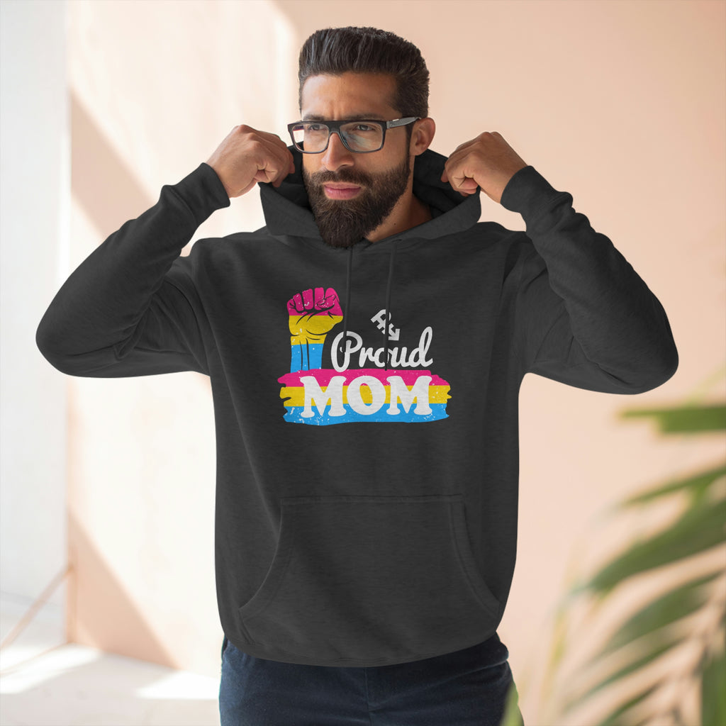 Pansexual Flag Mother's Day Unisex Premium Pullover Hoodie - Proud Mom Printify