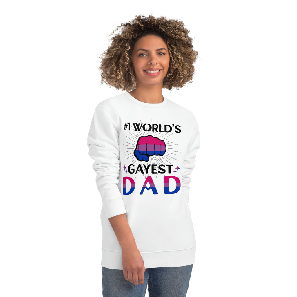 Bisexual Pride Flag Sweatshirt Unisex Size - #1 World's Gayest Dad Printify