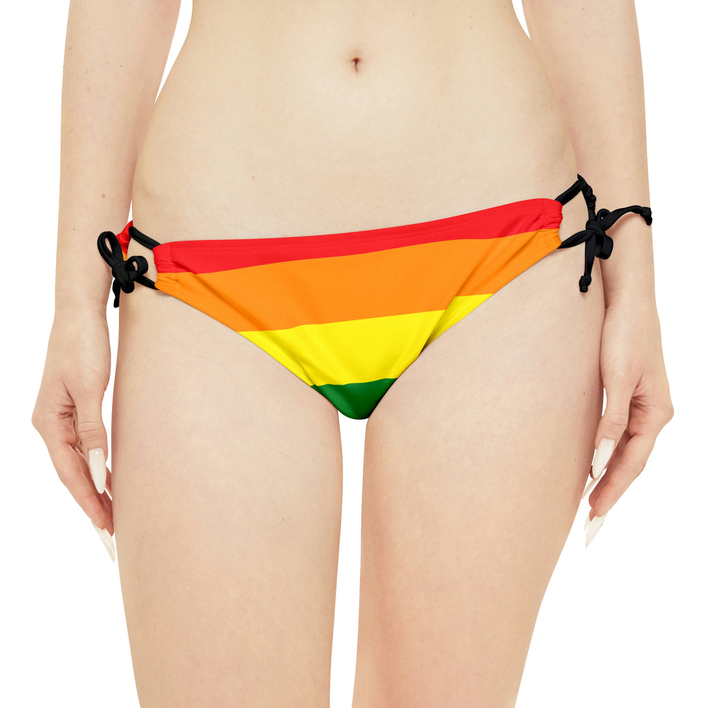 Rainbow Pride Flag Loop Tie Side Bikini Bottom Printify