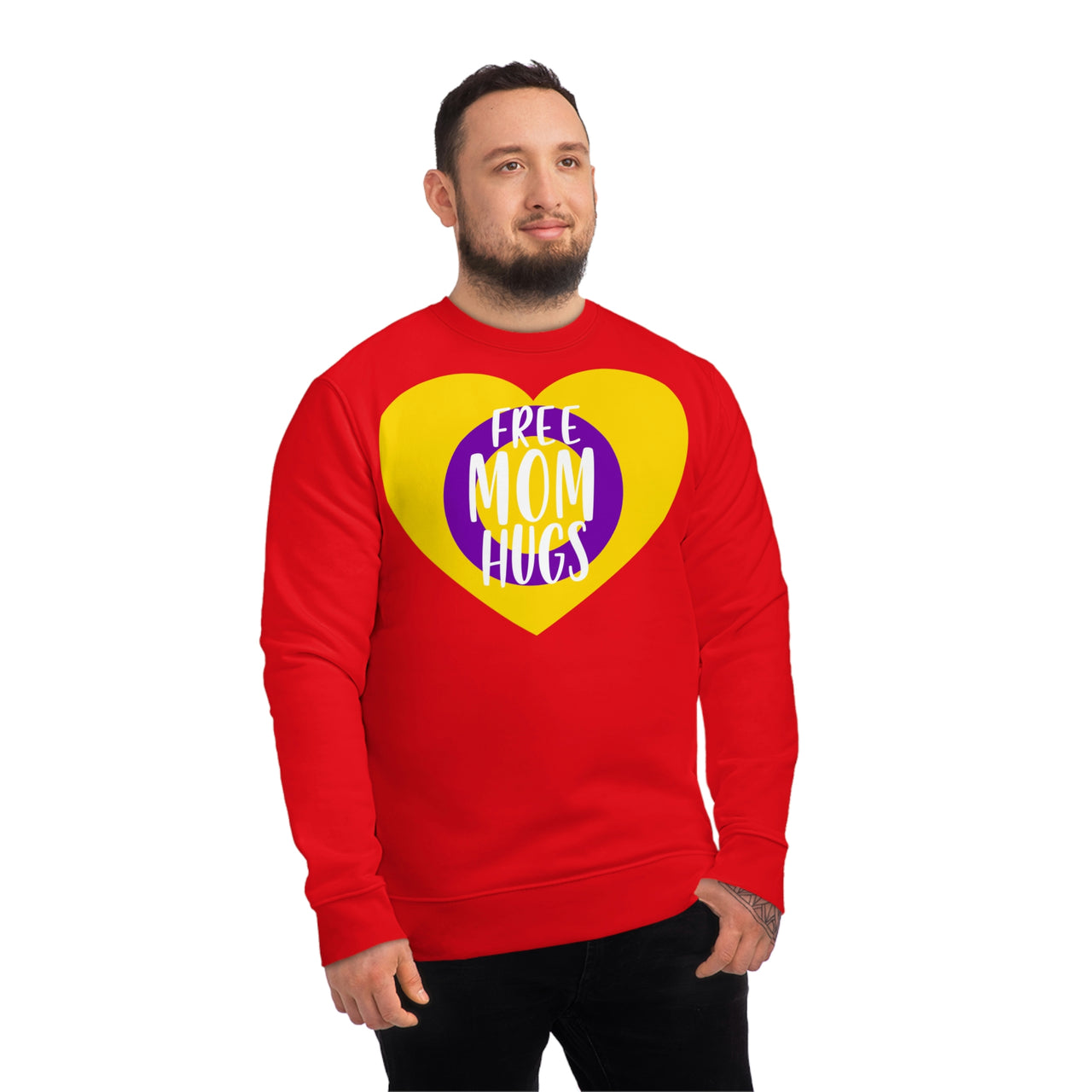 Intersexual Pride Flag Sweatshirt Unisex Size - Free Mom Hugs Printify