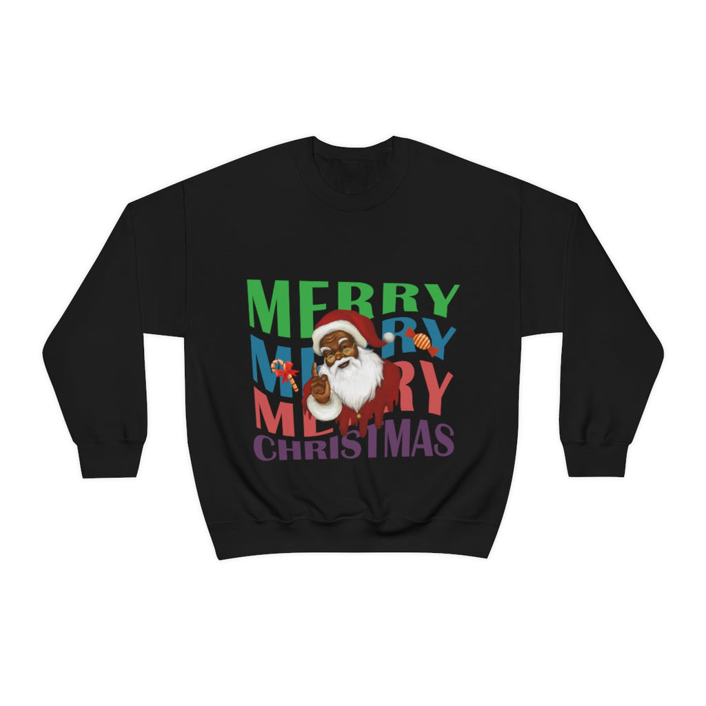 Merry Christmas Unisex Sweatshirts , Sweatshirt , Women Sweatshirt , Men Sweatshirt ,Crewneck Sweatshirt, Merry Merry Merry Christmas Printify