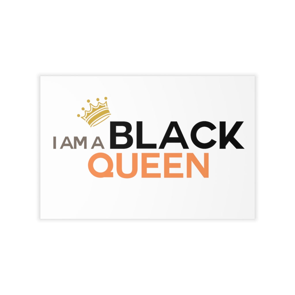 Affirmation Feminist Pro Choice Wall Decals - I Am Black Queen (centered) Printify