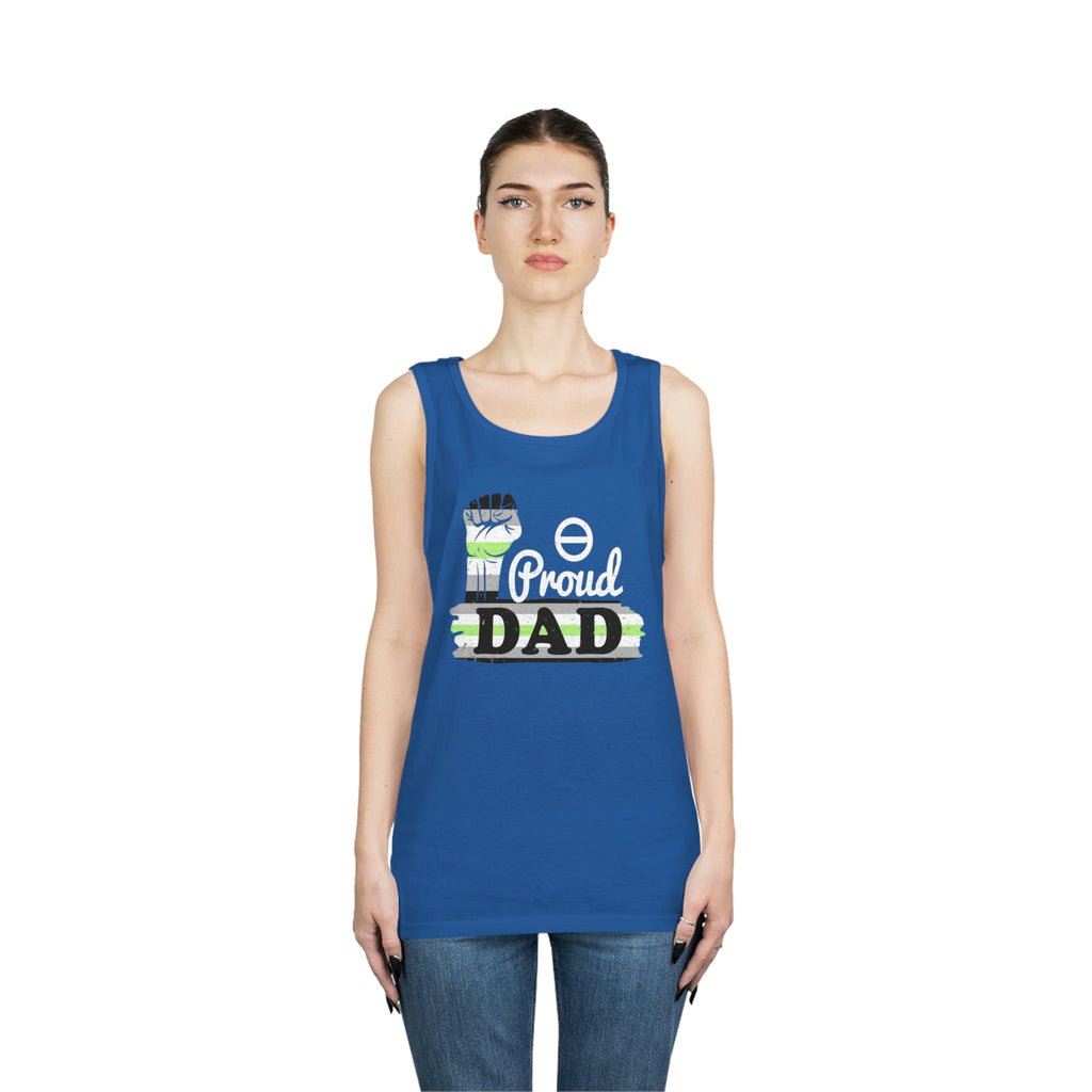 Agender Pride Flag Heavy Cotton Tank Top Unisex Size - Proud Dad Printify