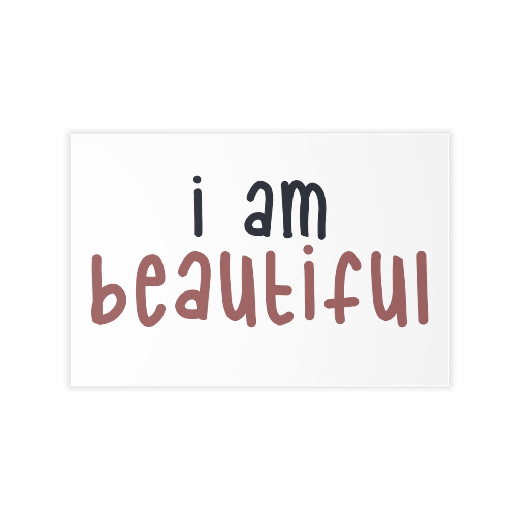 Affirmation Feminist Pro Choice Wall Decals - I Am Beautiful (pink) Printify