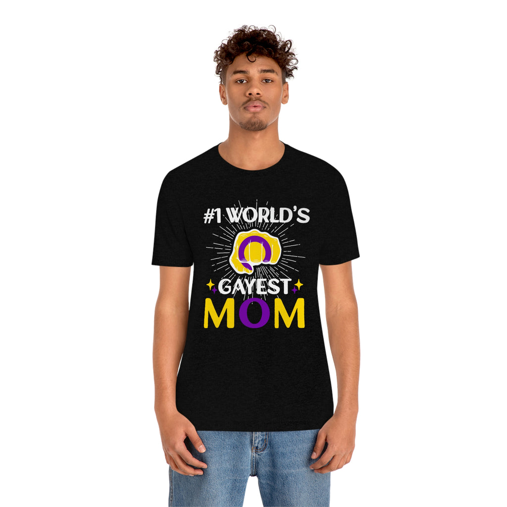 Intersex Pride Flag Mother's Day Unisex Short Sleeve Tee - #1 World's Gayest Mom SHAVA CO