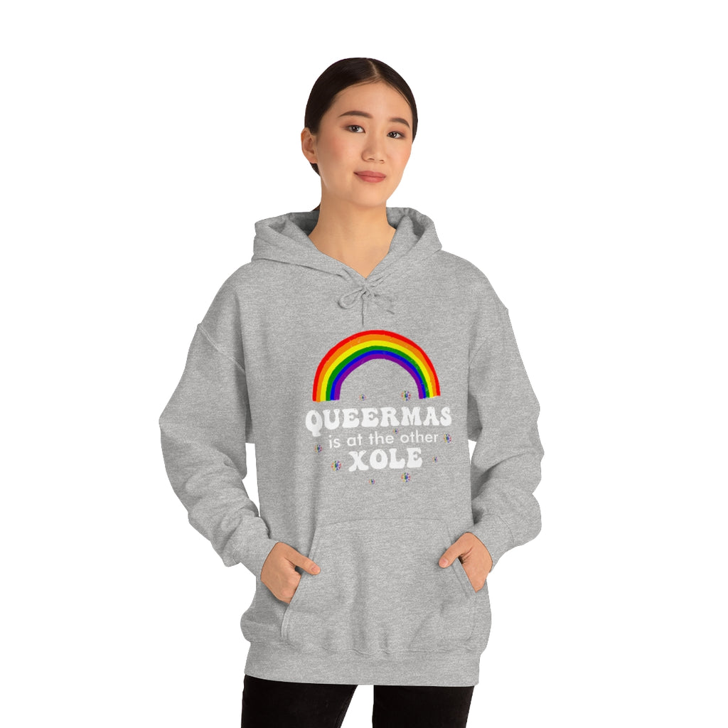 Unisex Christmas LGBTQ Heavy Blend Hoodie - Queermas Is At The Other Xole Printify