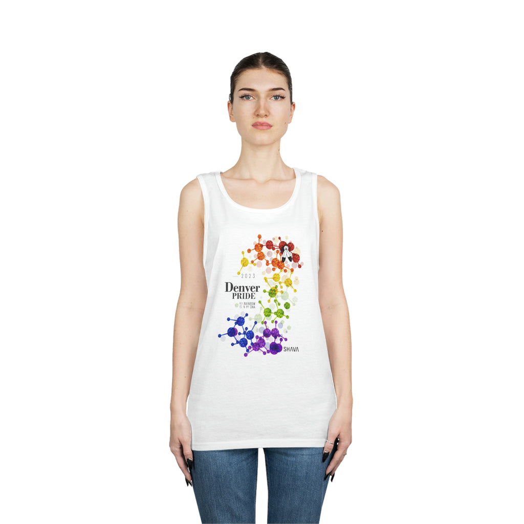 Two Spirit Flag Denver Pride Heavy Cotton Tank Top Unisex Size - My Rainbow Is In My DNA SHAVA