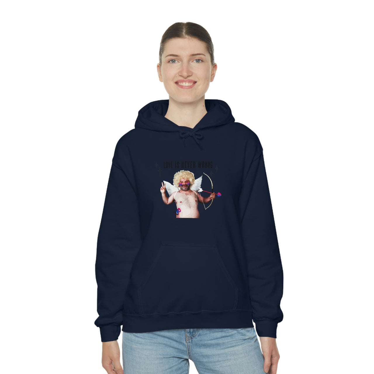 Bisexual Flag LGBTQ Affirmation Hoodie Unisex Size - Love Is Never Wrong Printify