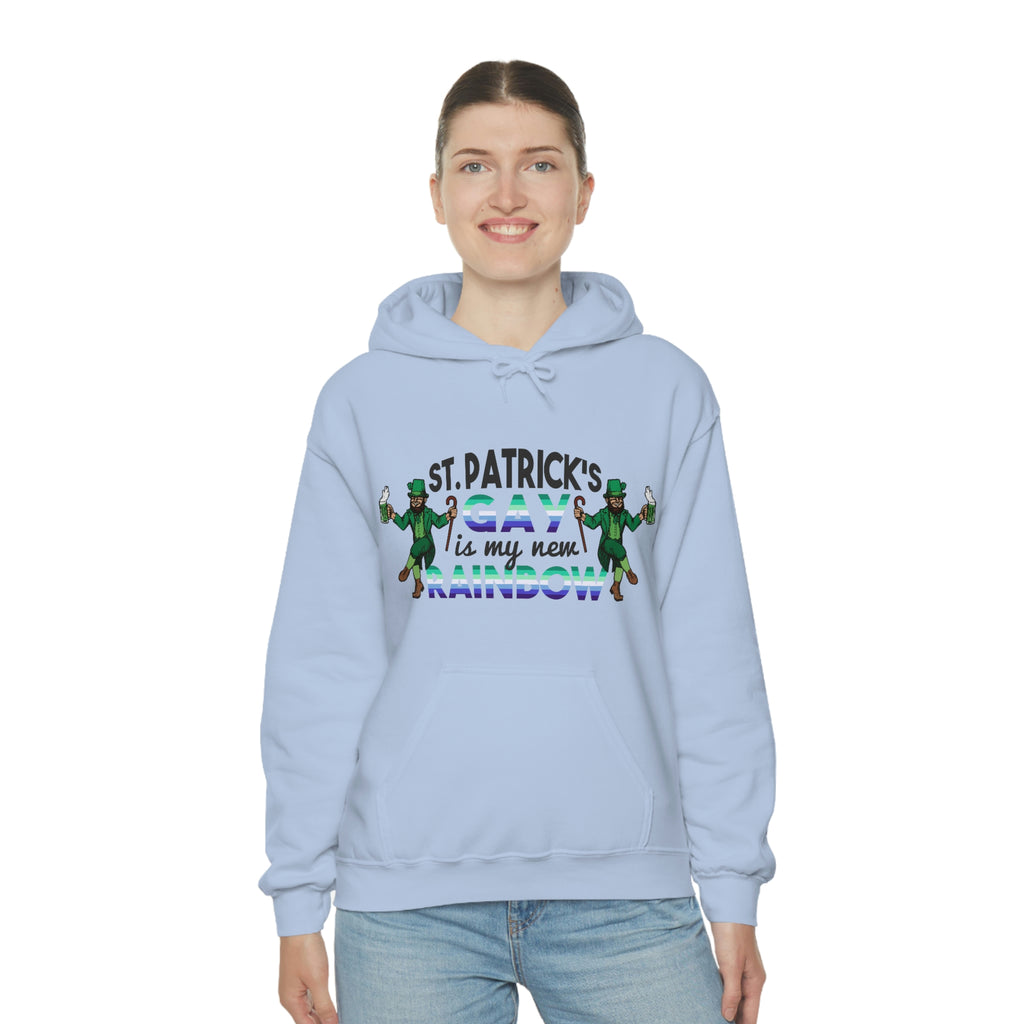 Gay Flag Hoodie St. Patrick's Day Unisex Size - St. Patricks Gay Is My New Rainbow SHAVA