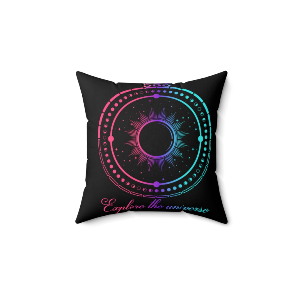 Yoga Spiritual Meditation Spun Polyester Square Pillow - Change 555 Angel Number Printify