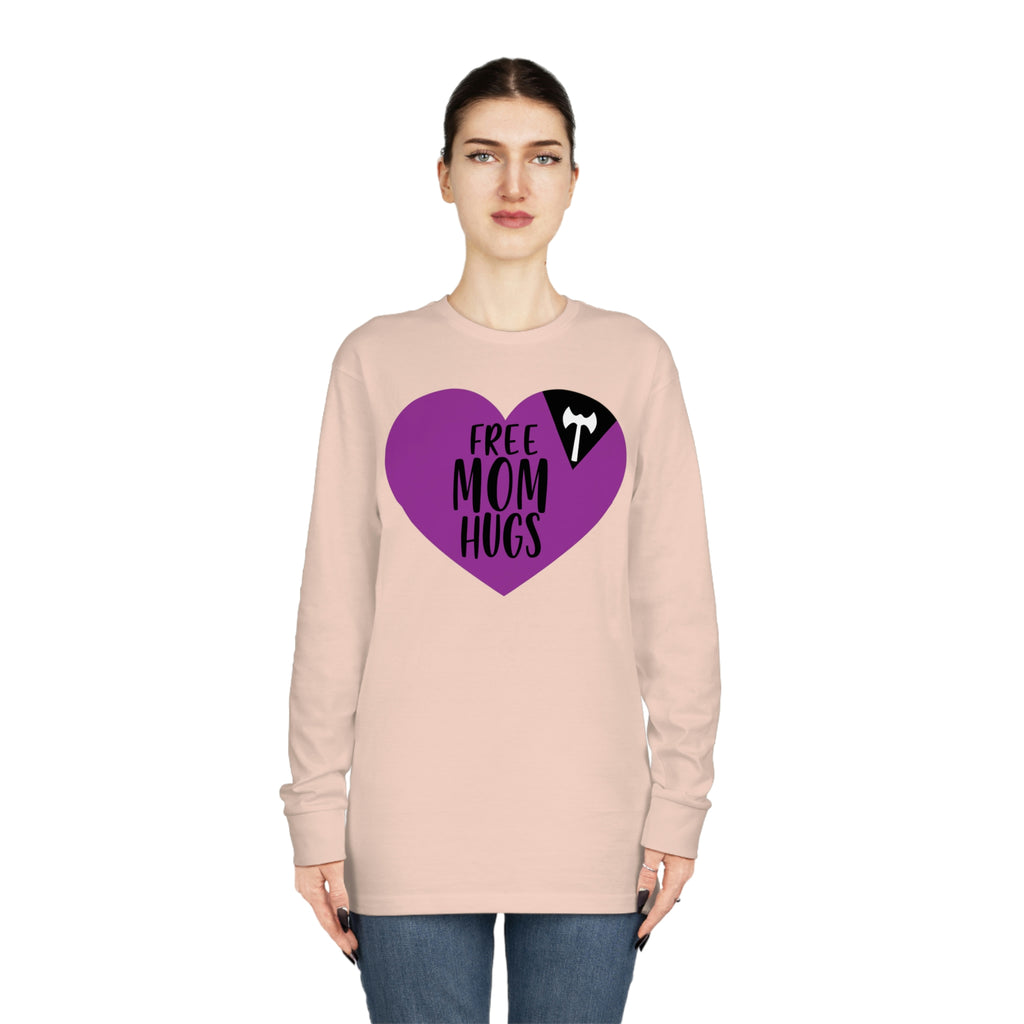 Labrys Lesbian Flag Long Sleeve Crewneck Tee - Free Mom Hugs Printify