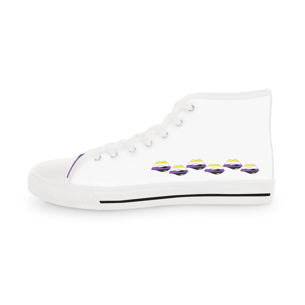 Non Binary Flag Kisses LGBTQ High Top Sneakers Unisex Size Printify