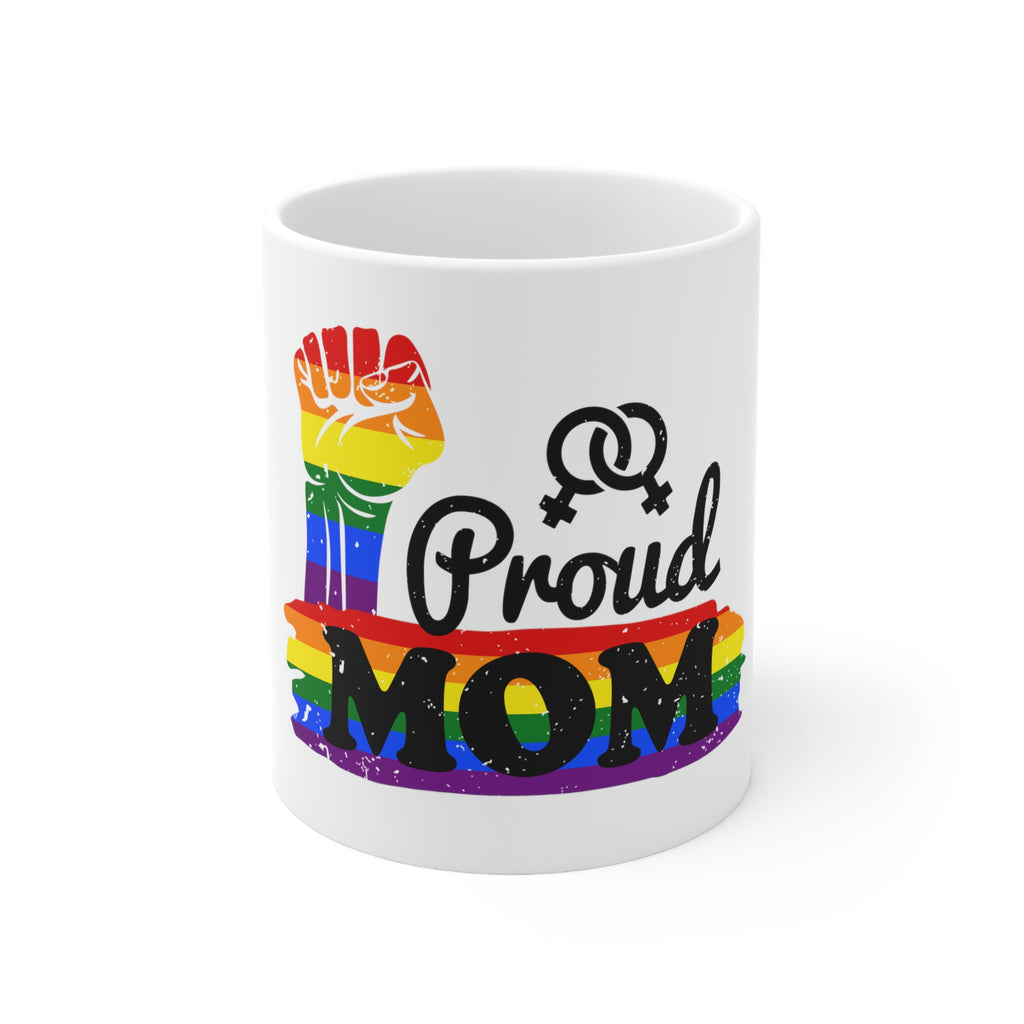 Lgbtq Flag Ceramic Mug  - Proud Mom Printify