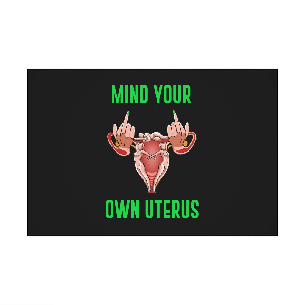 Affirmation Feminist pro choice Gift Wrap Paper -  Mind Your Own Uterus Printify