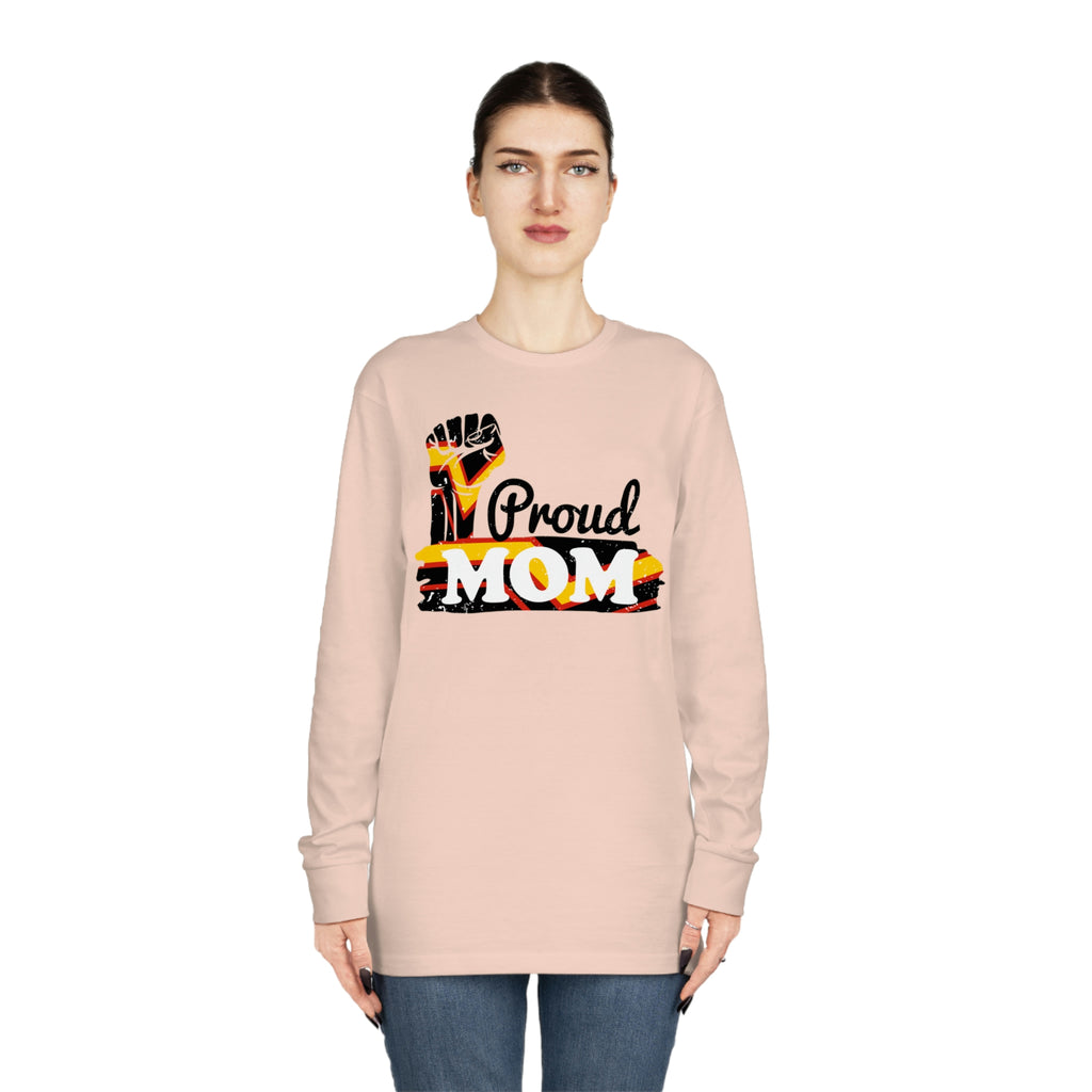 Rubber Flag Long Sleeve Crewneck Tee - Proud Mom Printify