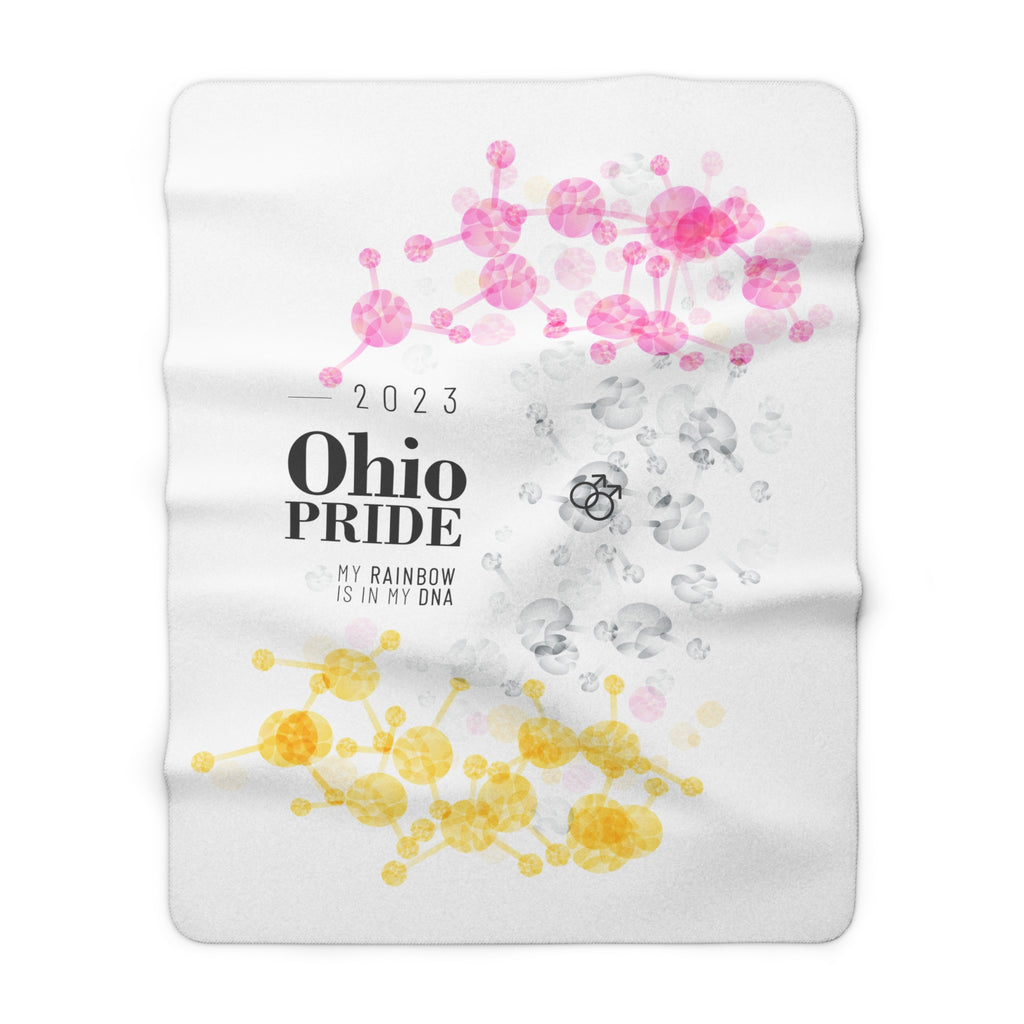 SHAVA CO Twink Flag 2023 Pride, Ohio Sherpa Fleece Blanket - My Rainbow Is In My DNA Printify