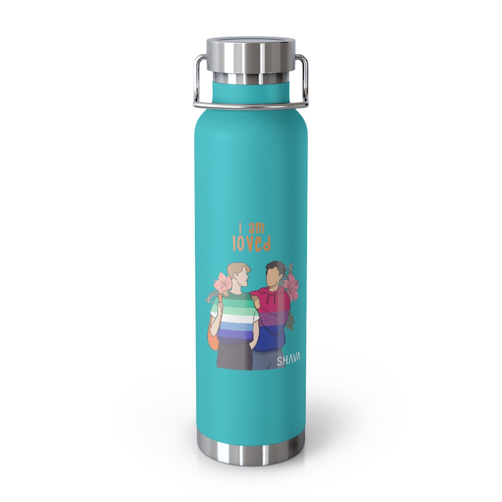 Affirmation Feminist pro choice Copper Vacuum insulated bottle 22oz -  I am Loved (Gay and Bisexual) Printify