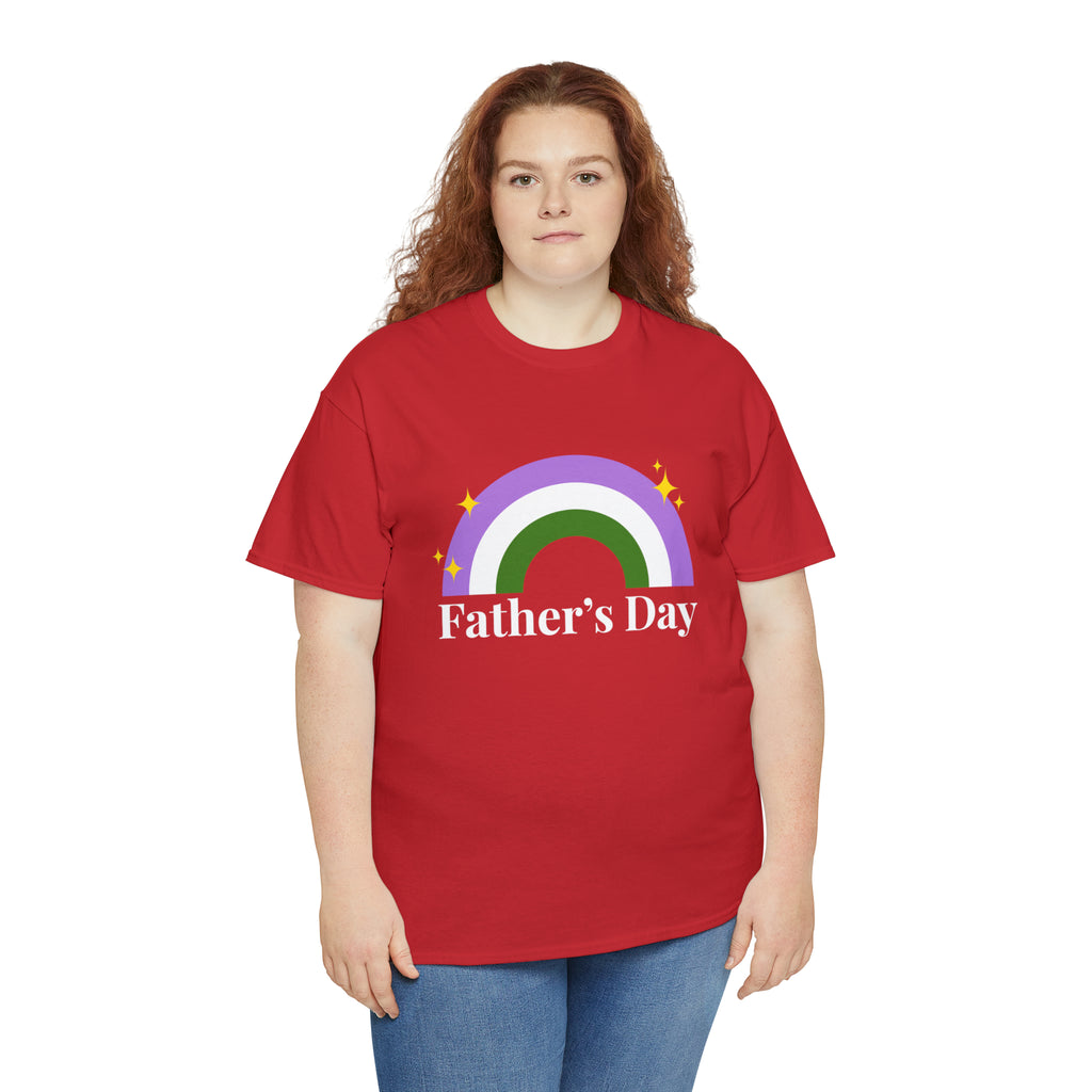 SHAVA CO Genderqueer Flag, Unisex Heavy Cotton Tee - Father's Day Printify