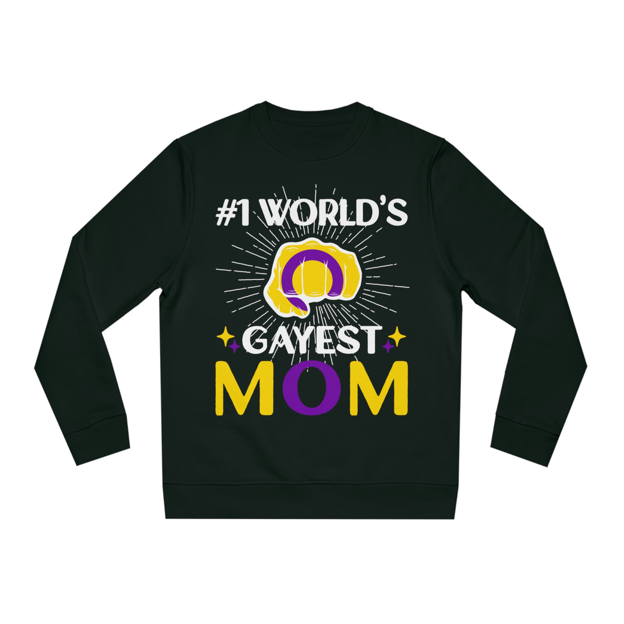 Intersexual Pride Flag Sweatshirt Unisex Size - #1 World's Gayest Mom Printify