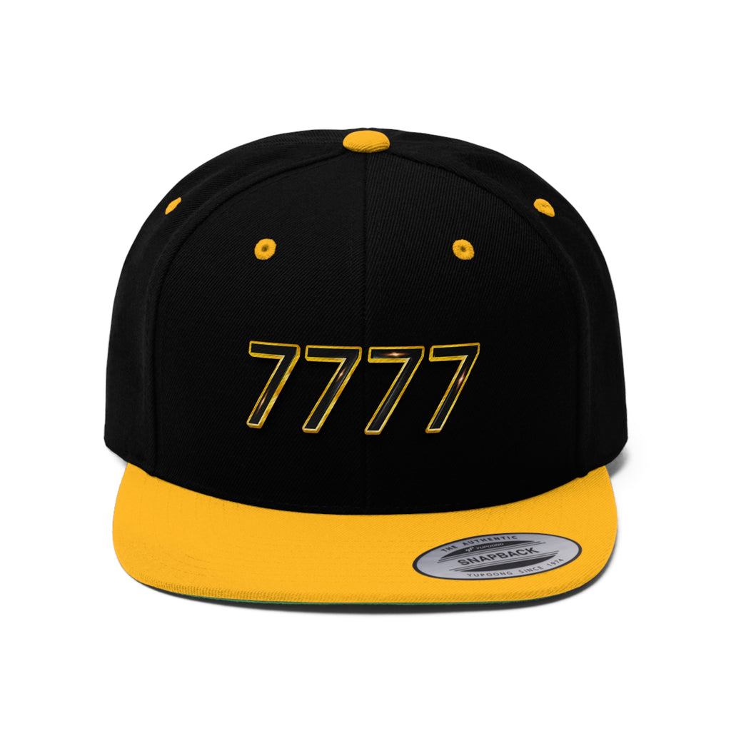Angel Number 7777 Unisex Flat Bill Hat Printify