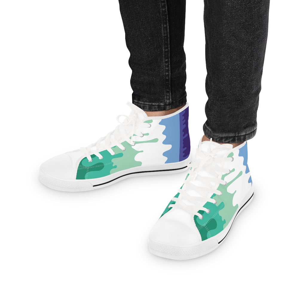 Gay Drip Rainbow Flag LGBTQ High Top Sneakers Unisex Size Printify