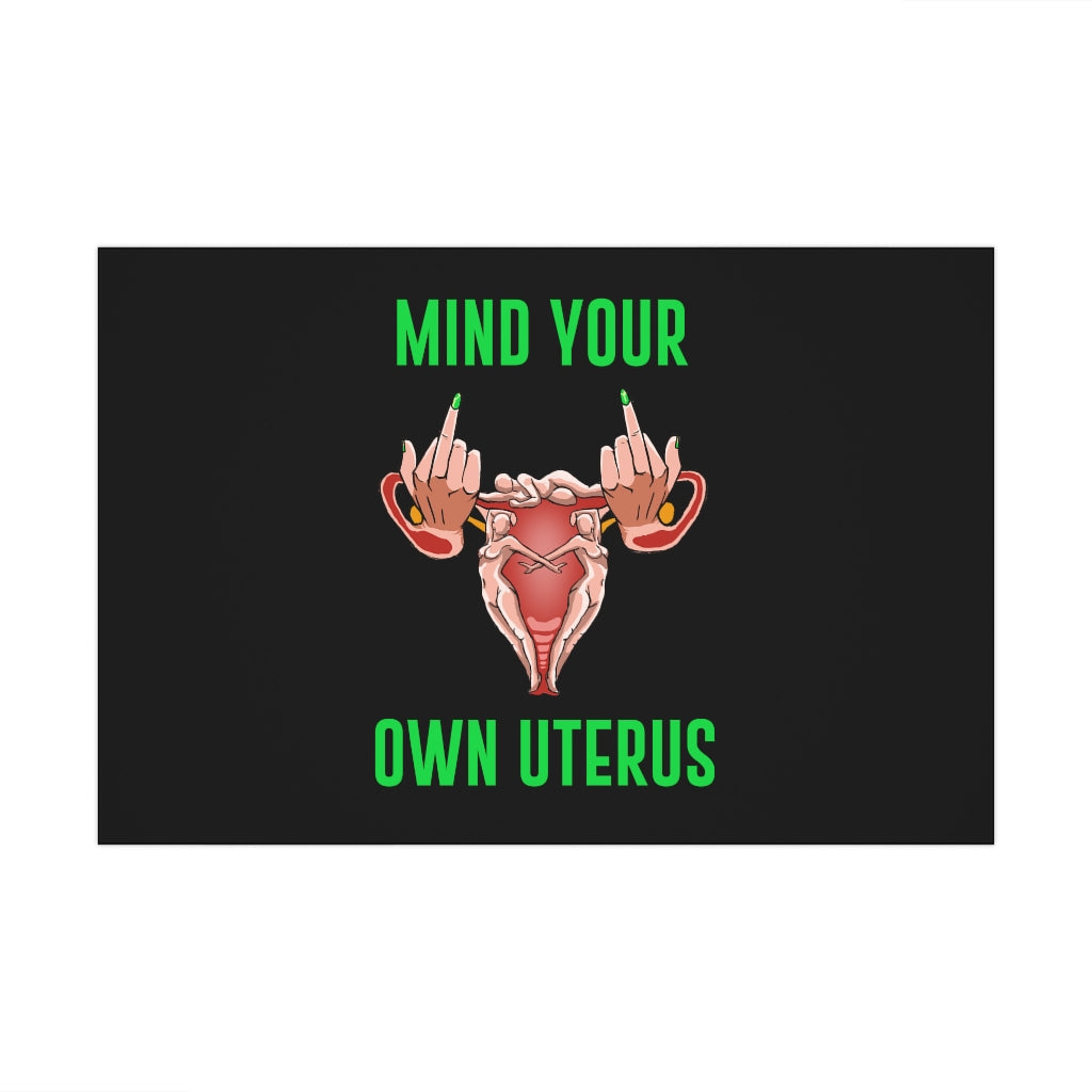 Affirmation Feminist pro choice Gift Wrap Paper - Mind Your Own Uterus Printify