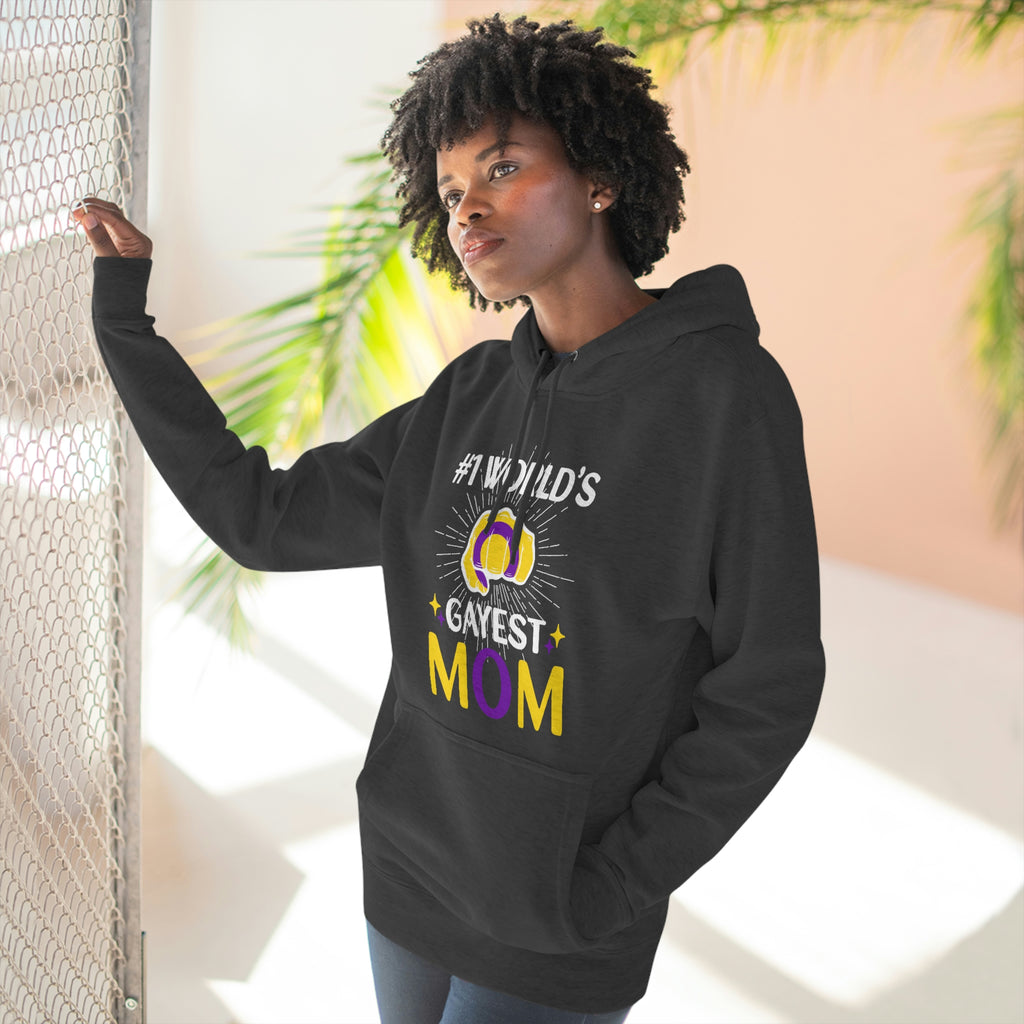 Intersex Flag Mother's Day Unisex Premium Pullover Hoodie - #1 World's Gayest Mom Printify