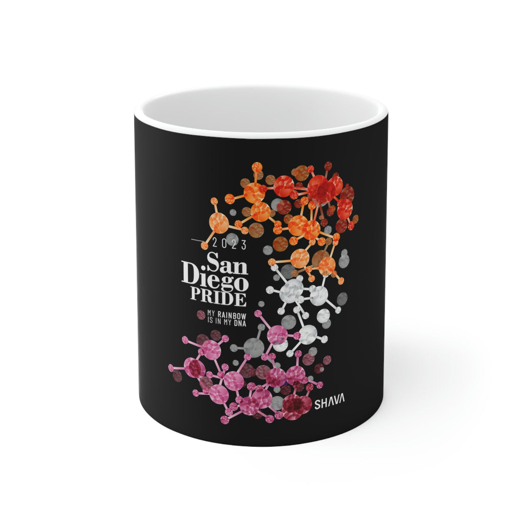 Lesbian Flag Ceramic Mug San Diego Pride - Rainbow Is In My DNA SHAVA CO