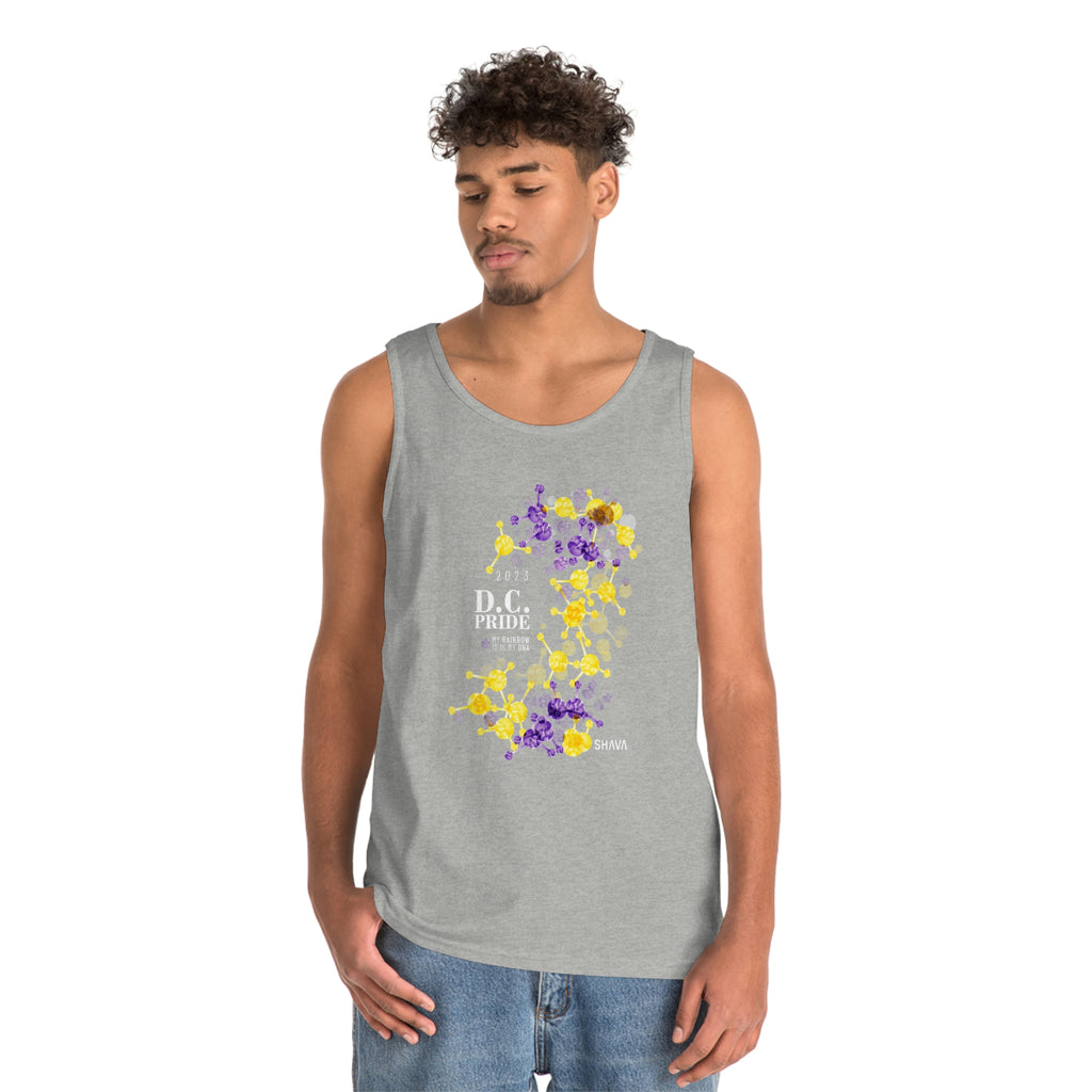 Intersex Flag D.C Pride Heavy Cotton Tank Top Unisex Size - My Rainbow Is In My DNA SHAVA