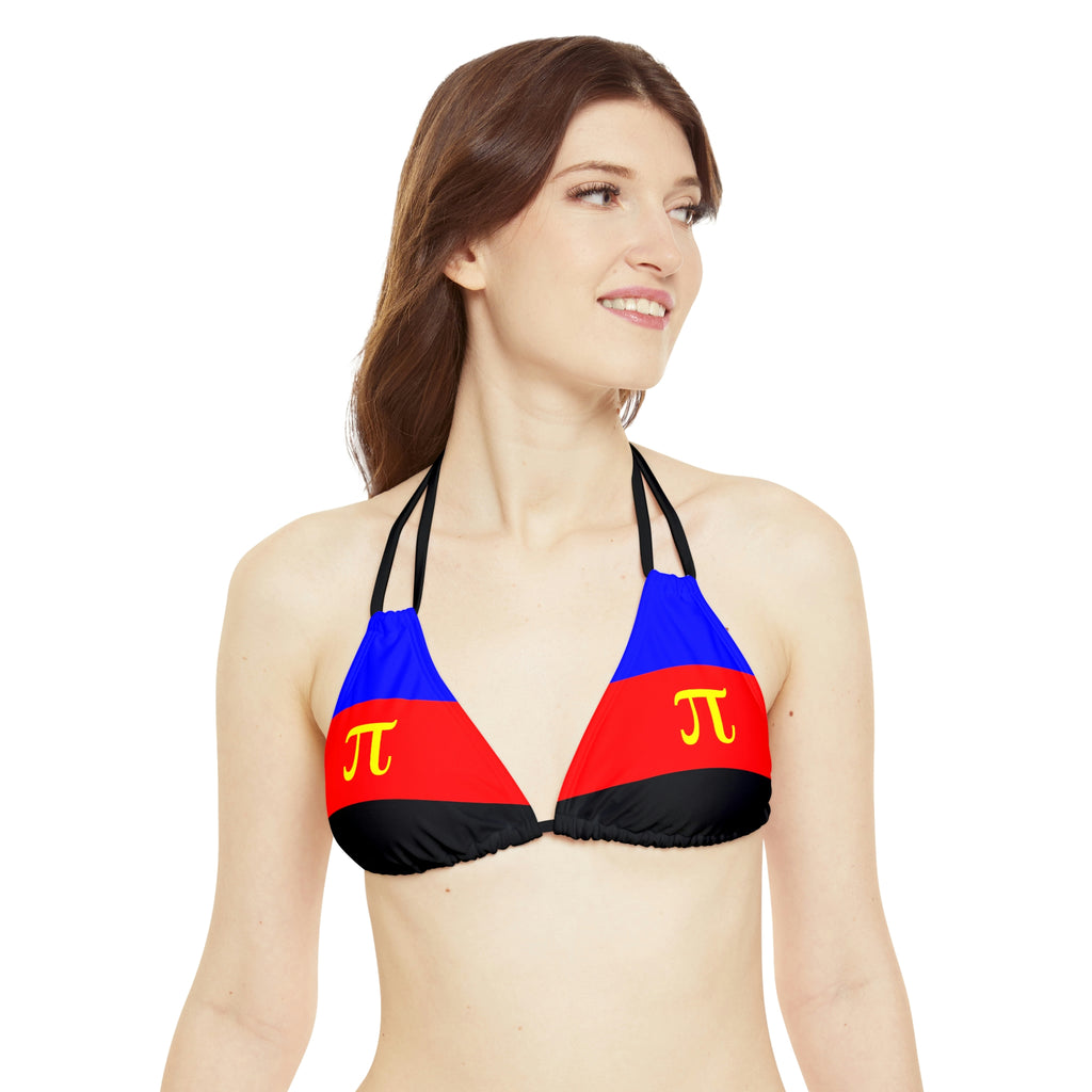 Polyamory Pride Flag Strappy Triangle Bikini Top SHAVA CO