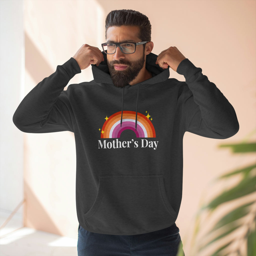 Lesbian Flag Mother's Day Unisex Premium Pullover Hoodie - Mother's Day Printify