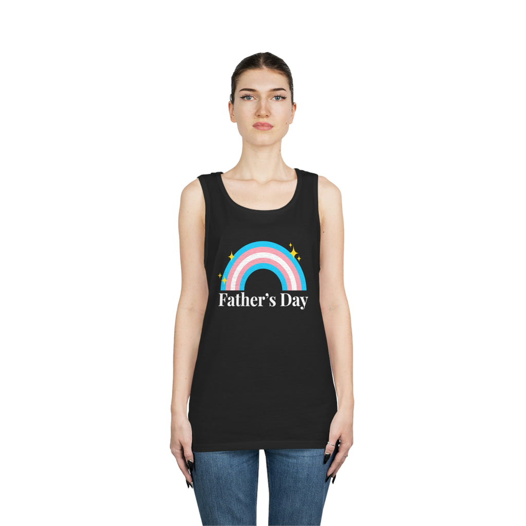 Transgender Pride Flag Heavy Cotton Tank Top Unisex Size - Father's Day Printify