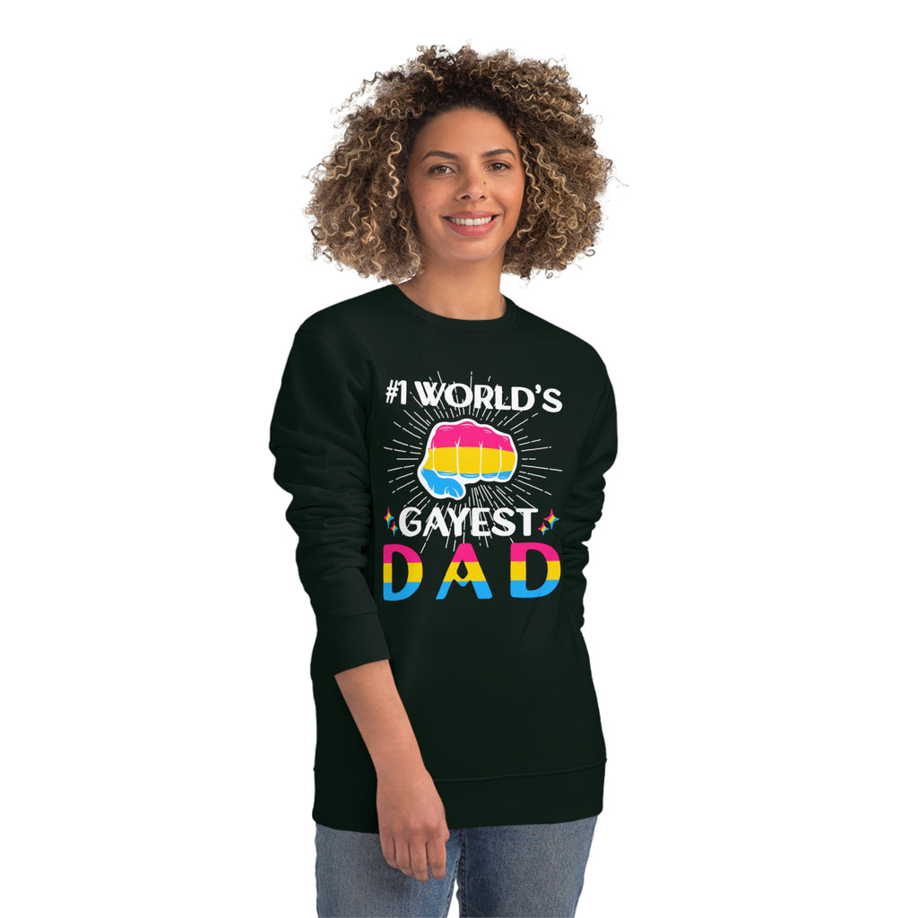 Pansexual Pride Flag Sweatshirt Unisex Size - #1 World's Gayest Dad Printify