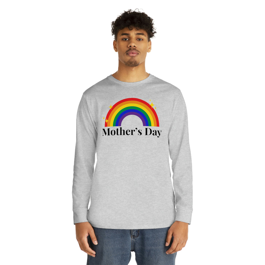 Lgbtq Flag Long Sleeve Crewneck Tee - Mothers Day Printify