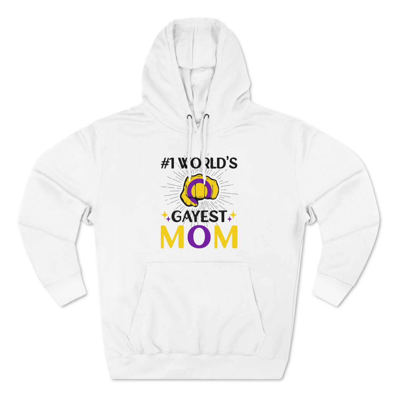 Intersex Flag Mother's Day Unisex Premium Pullover Hoodie - #1 World's Gayest Mom Printify