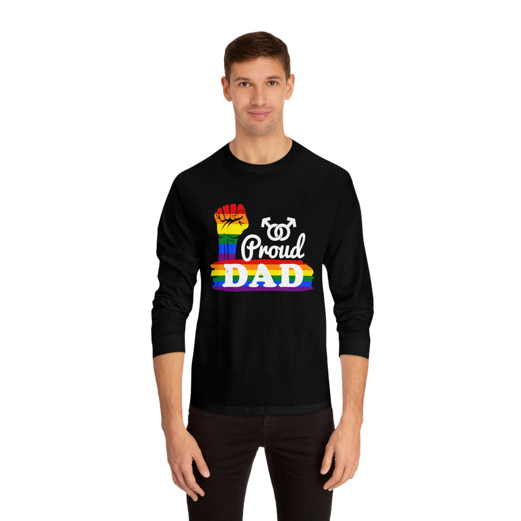 Rainbow Pride Flag Unisex Classic Long Sleeve Shirt - Proud Dad Printify