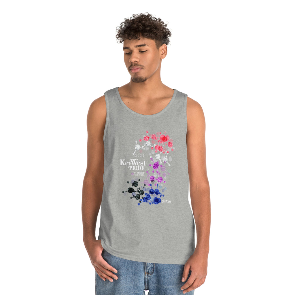 Genderfluid Flag Key West Pride Heavy Cotton Tank Top Unisex Size - My Rainbow Is In My DNA SHAVA