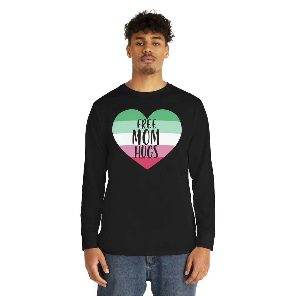 Abrosexual Flag Long Sleeve Crewneck Tee - Free Mom Hugs Printify