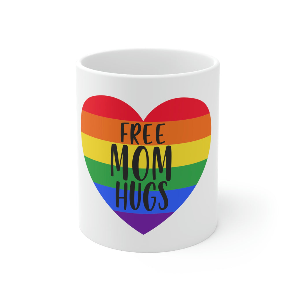 Lgbtq Flag Ceramic Mug  - Free Mom Hugs Printify