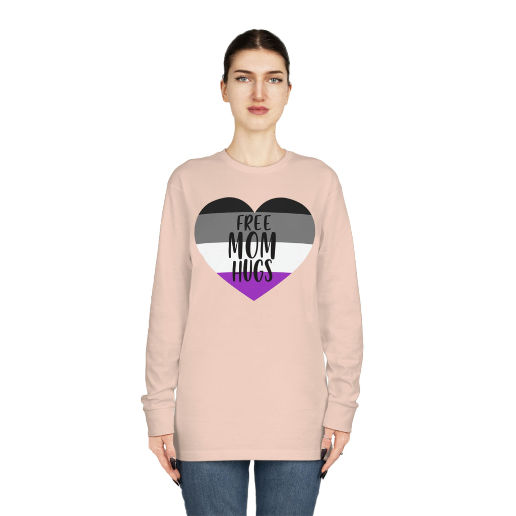 Asexual Flag Long Sleeve Crewneck Tee - Free Mom Hugs Printify