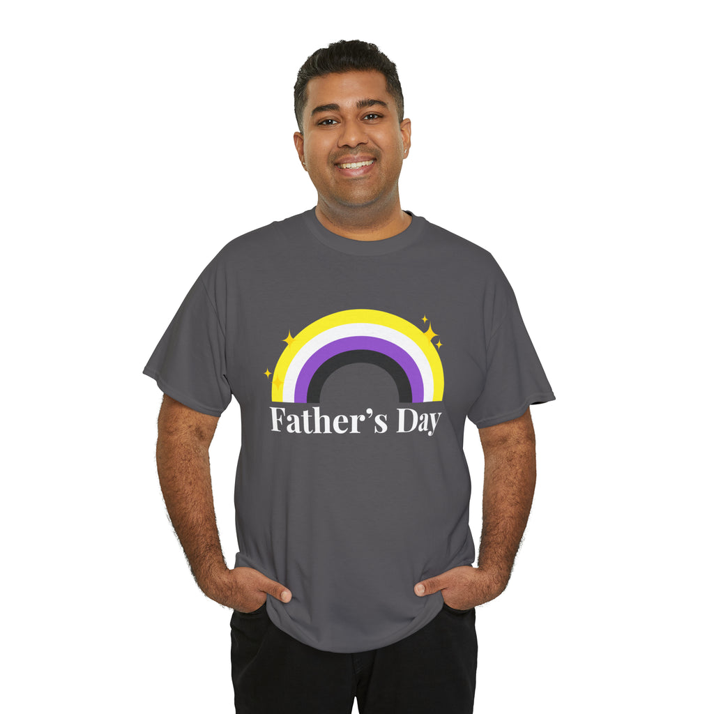 SHAVA CO Non Binary Flag, Unisex Heavy Cotton Tee - Father's Day Printify