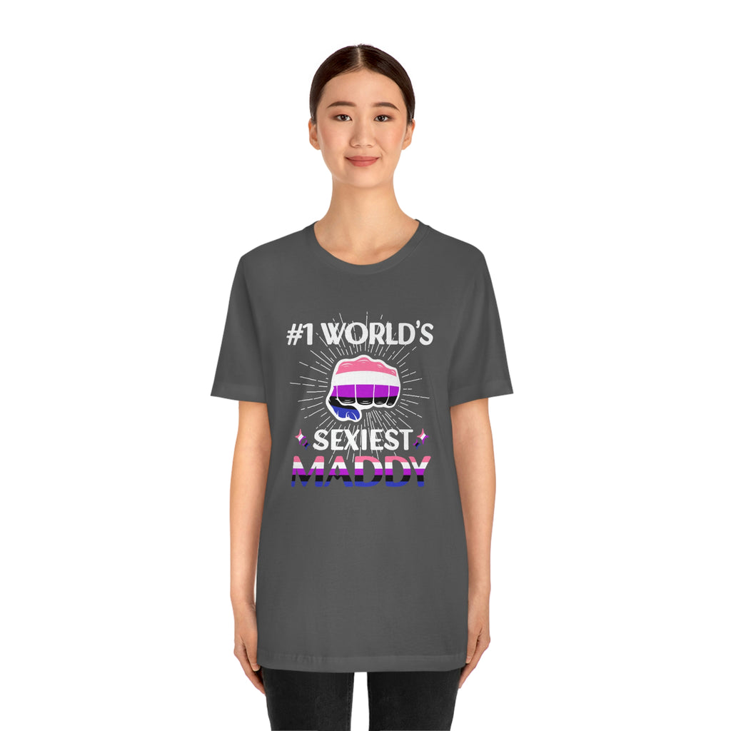 Genderfluid Pride Flag Mother's Day Unisex Short Sleeve Tee - #1 World's Sexiest Maddy Printify