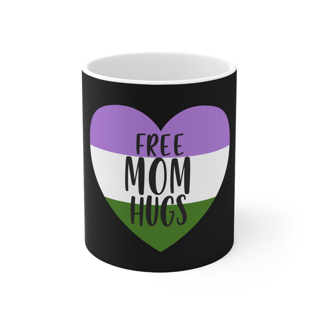 Genderqueer Flag Ceramic Mug  - Free Mom Hugs Printify