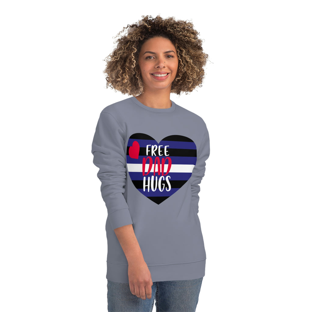 Leather Pride Flag Sweatshirt Unisex Size - Free Dad Hugs Printify